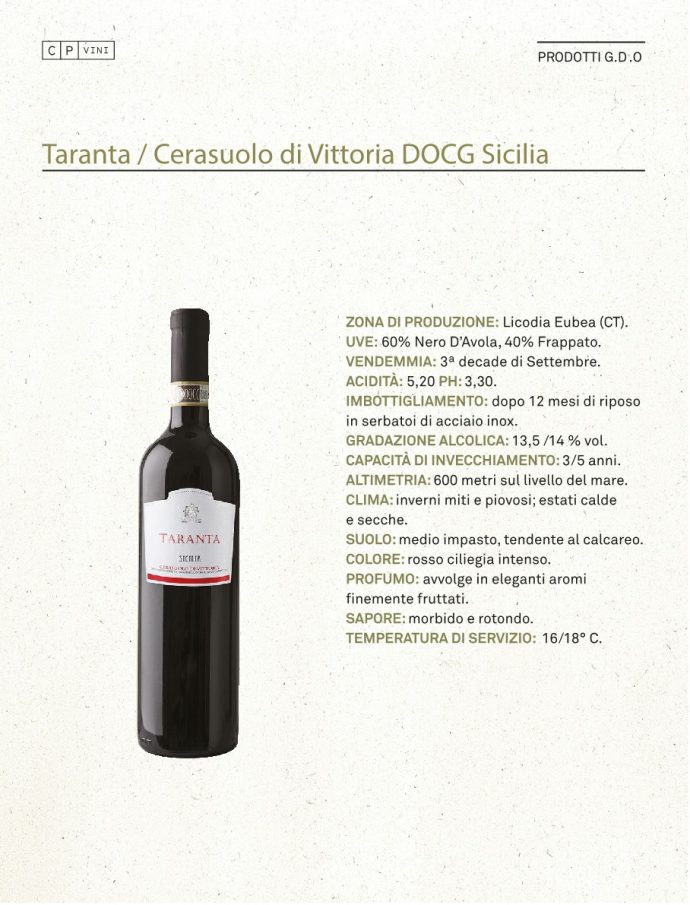 Taranta_Cerasuolo di Vittoria DOCG